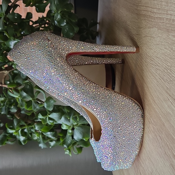 Crystal Covered Platform Stilettos - Picture 4 of 13